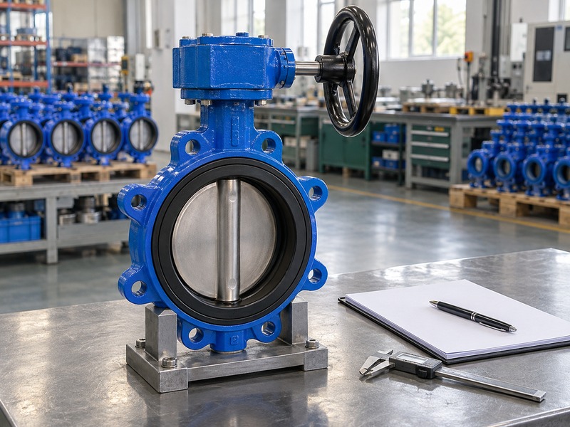 manual butterfly valve: manual valve sample staged for duty and interface review