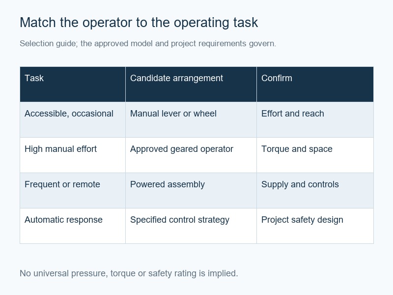 manual butterfly valve: operator selection guide based on access, effort and control needs