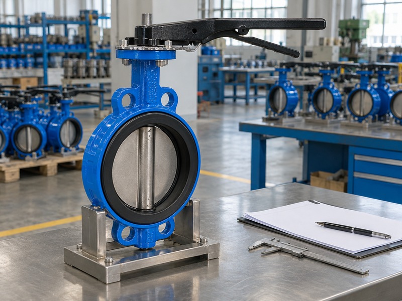 manual butterfly valve: lever assembly and staged dimensional inspection tools