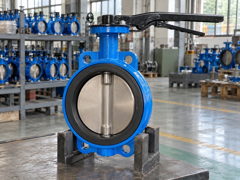 manual butterfly valve symbol: butterfly disc, seat and stem behind the schematic function