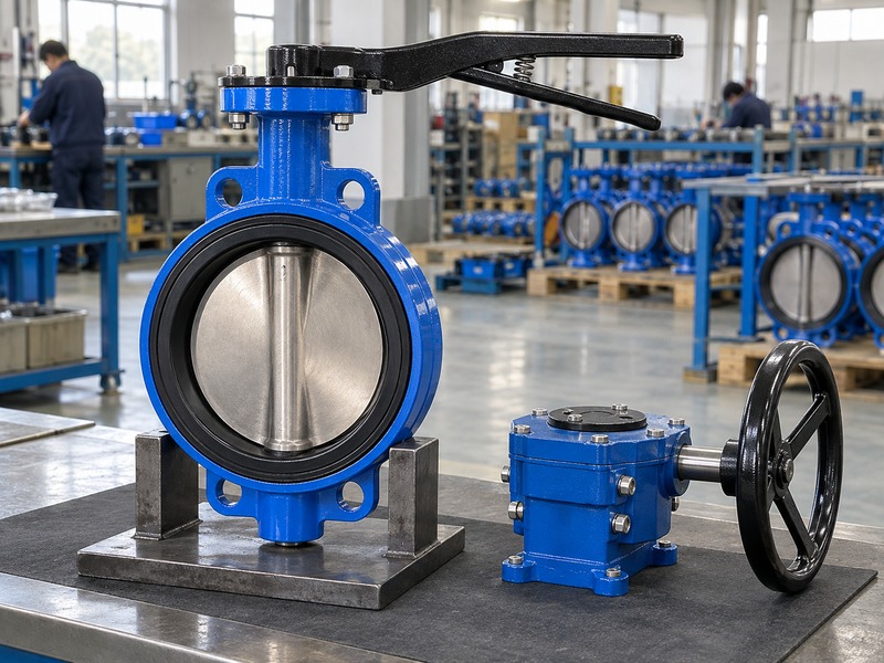 manual butterfly valve symbol: complete lever valve beside a separate conversion operator sample