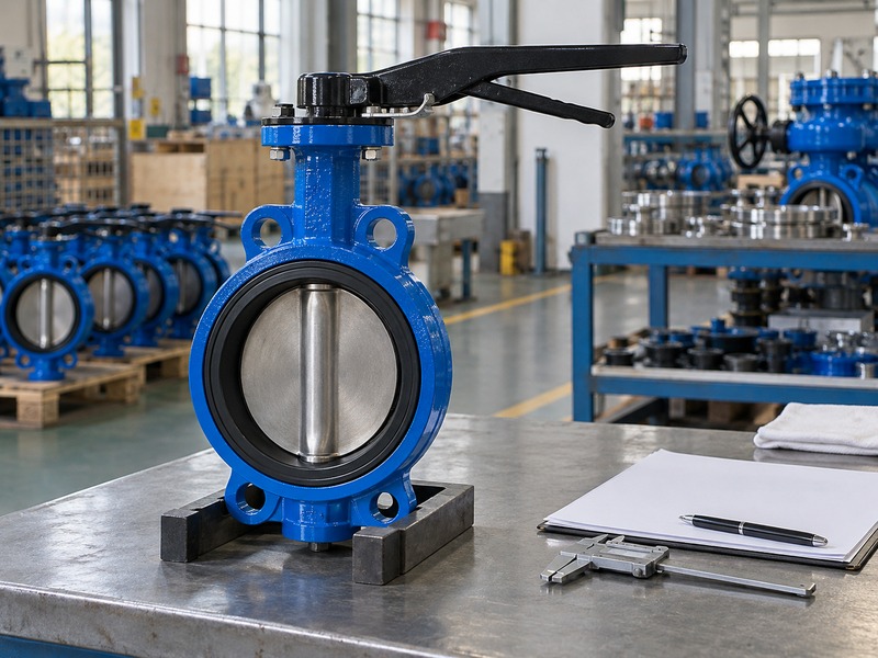 manual butterfly valve symbol: manual valve sample staged for document and dimensional review