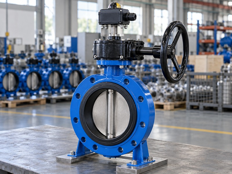manual butterfly valve with limit switch: manual gearbox assembly with a separate supported position monitor
