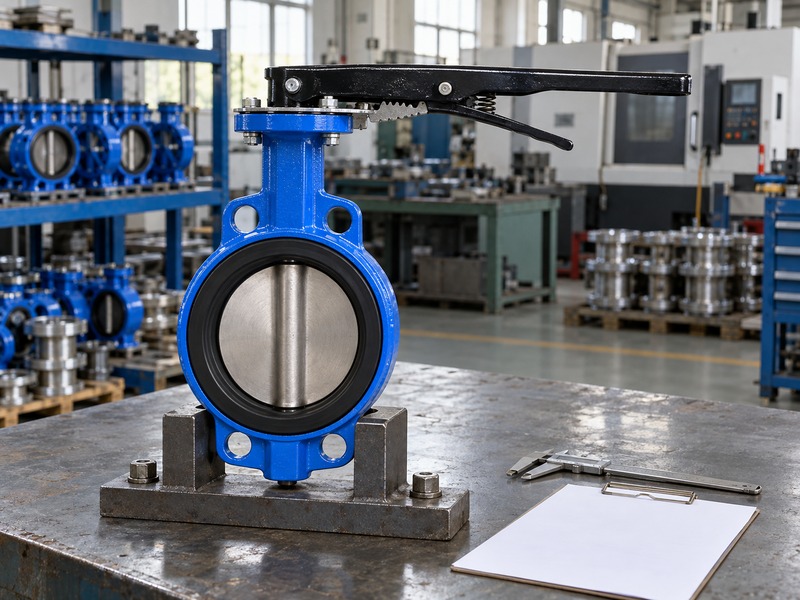 manual lever butterfly valve: lever-operated sample with clear operating space