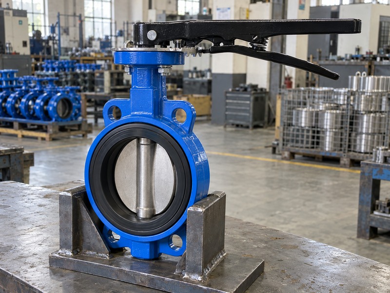 manual lever butterfly valve: intact lever-to-stem retention and valve neck