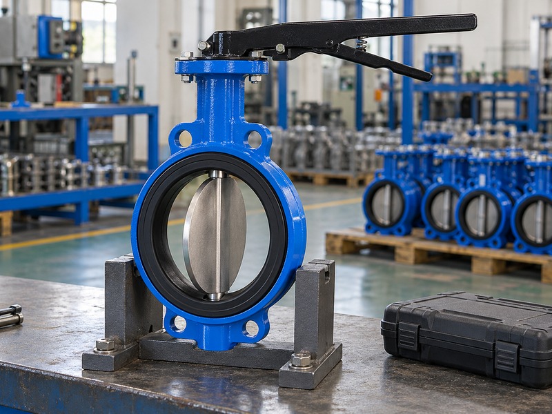 manual wafer butterfly valve: unpressurized wafer sample on an isolated maintenance cradle