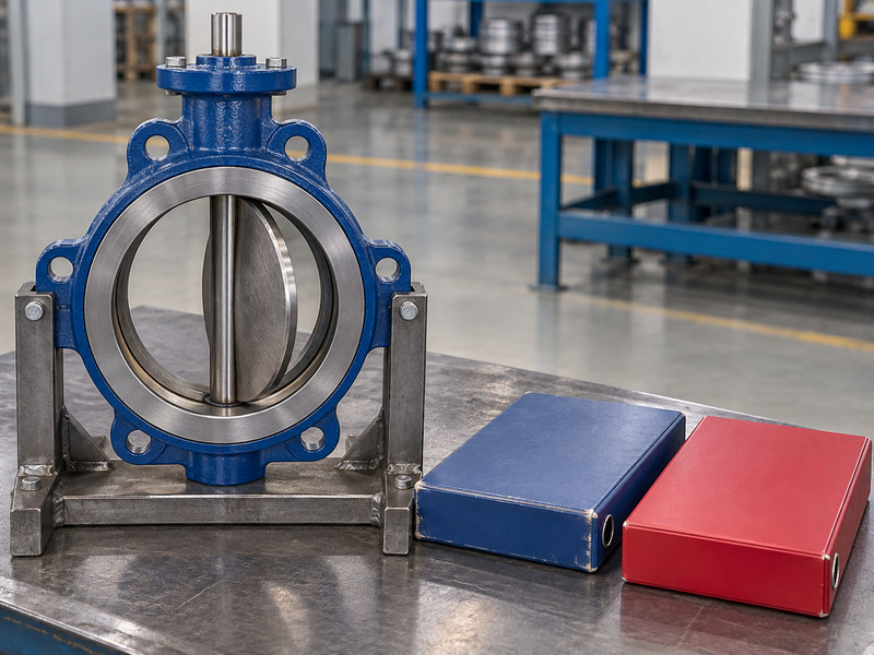 Illustrative metal seated butterfly valves awwa legacy-reference review with an unconnected supported valve and two closed plain folders with different surface condition.