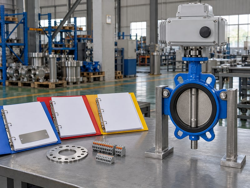 motorized butterfly valve specification: illustrative plain divided document folders with flange template and terminal accessories