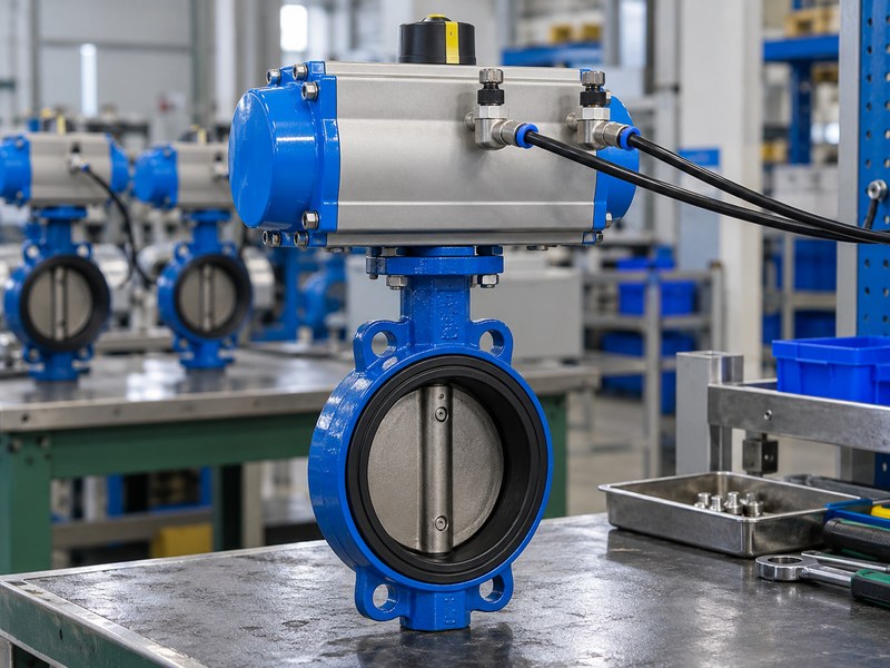 pneumatic butterfly valve manufacturers: actuator-port speed-control arrangement for circuit review.
