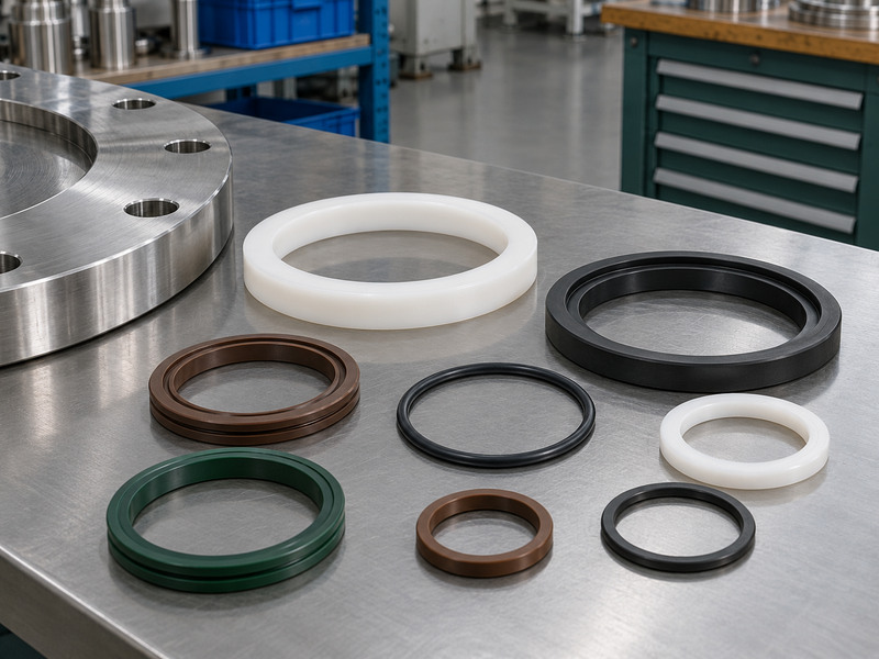 pneumatic high performance butterfly valve - seat material samples on a clean bench