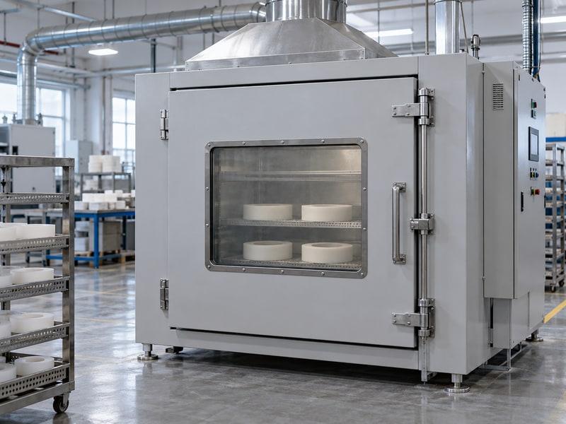 ptfe epdm butterfly valve seat manufacturing process — supported annular preforms in an industrial oven