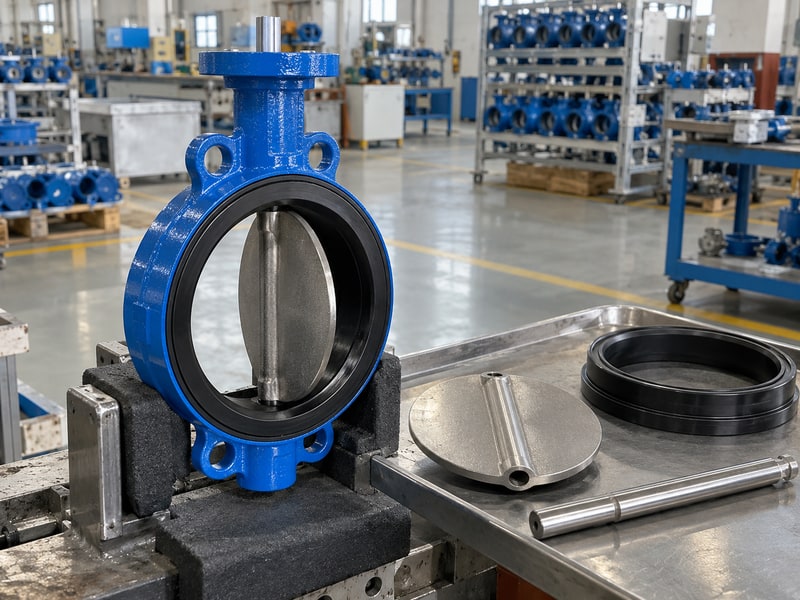 ptfe epdm butterfly valve seat manufacturing process — assembled valve and matched components