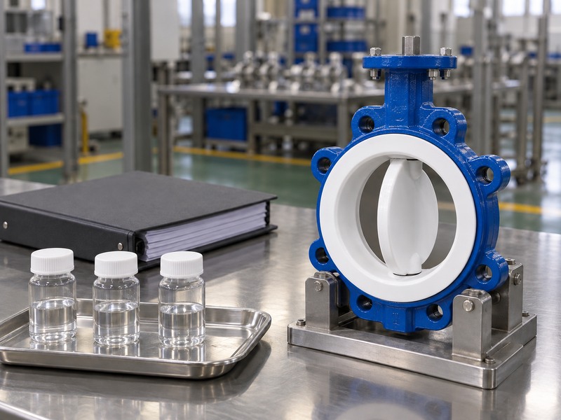 Closed sample containers and valve duty documents prepared for chemistry review