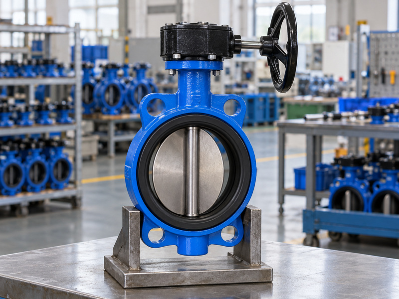 Inspection area used by resilient seated butterfly valve manufacturers for finished valve review