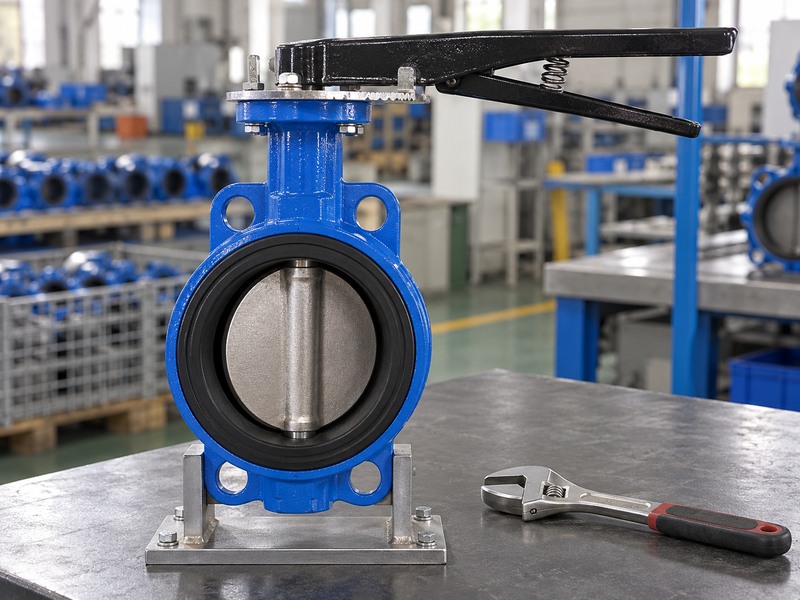 Manual operator on a resilient seated concentric butterfly valve