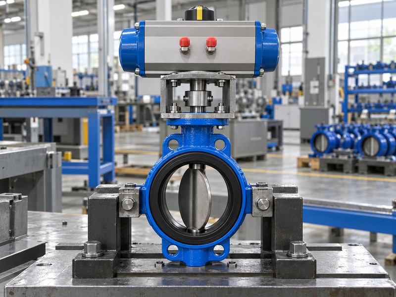 Resilient seated concentric butterfly valve supported for a controlled function check
