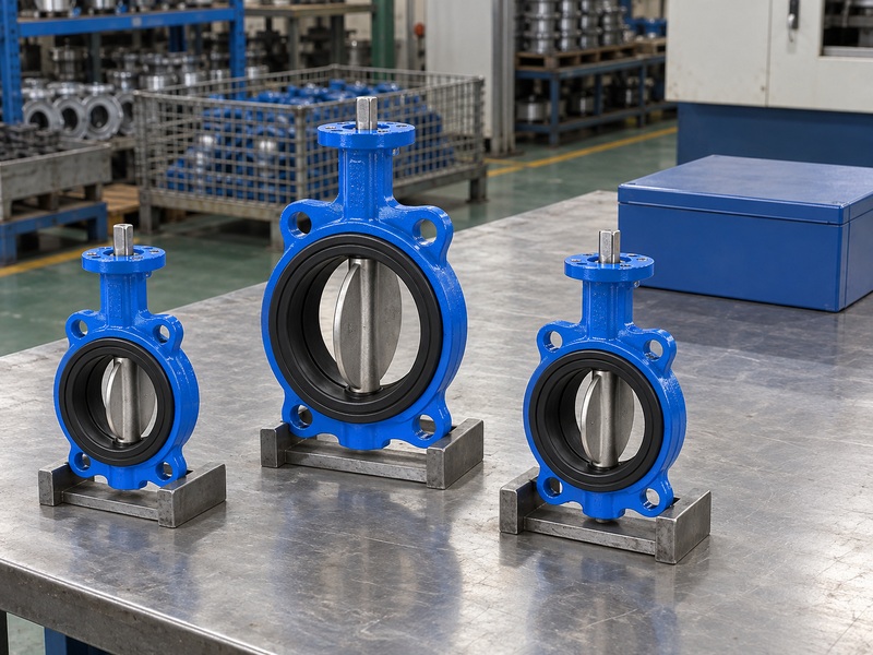 Small batch butterfly valve sample inspection in a Chinese factory