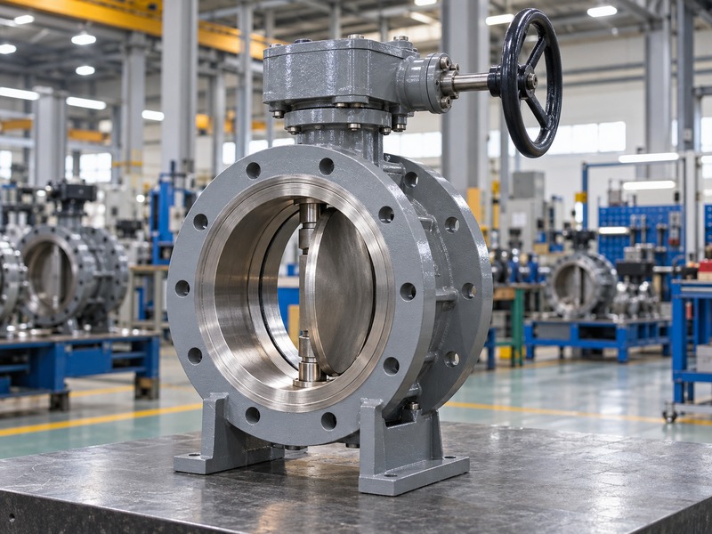 Safe and reliable triple eccentric butterfly valve inspection setup