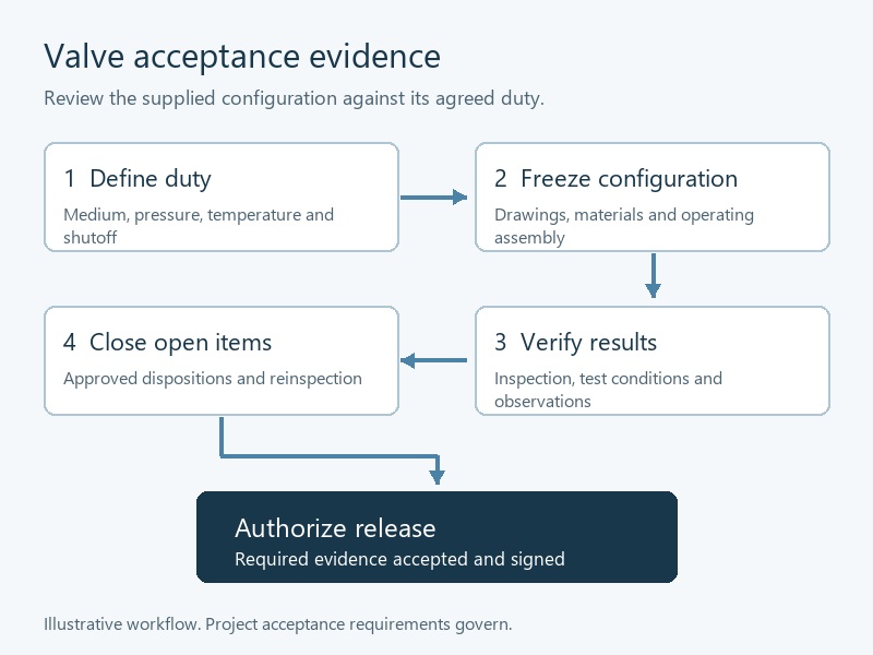 Acceptance evidence workflow for a safe and reliable triple eccentric butterfly valve