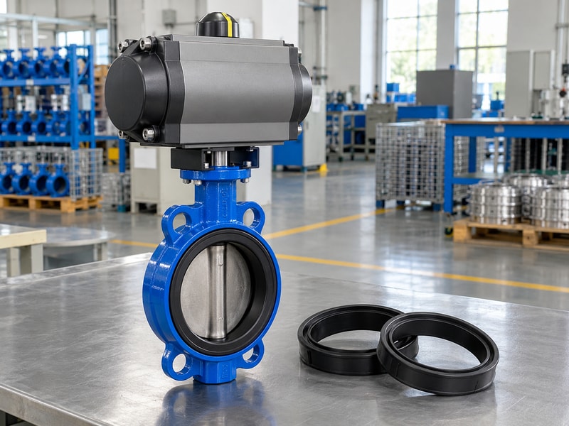 spring return butterfly valve manufacturers: valve beside separate seal samples