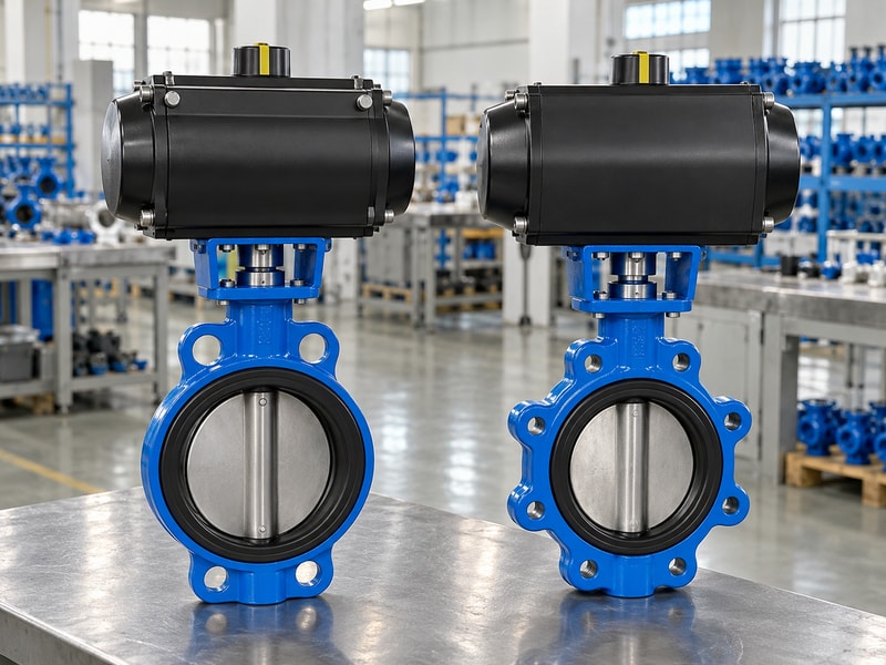 spring return butterfly valves: two external actuator and valve options