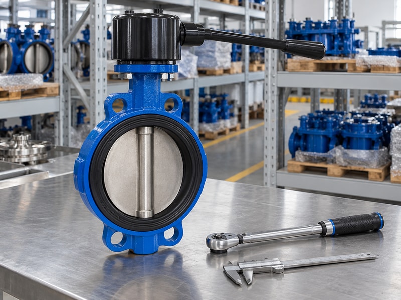 spring return manual butterfly valve: manual valve beside inspection tools