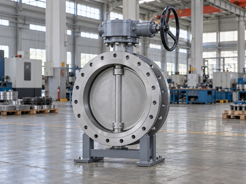 Complete valve and operator envelope shown on a supported workshop assembly