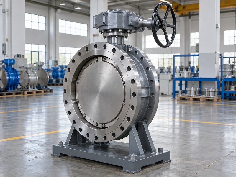 Supported metal-seated butterfly valve for a flow direction review