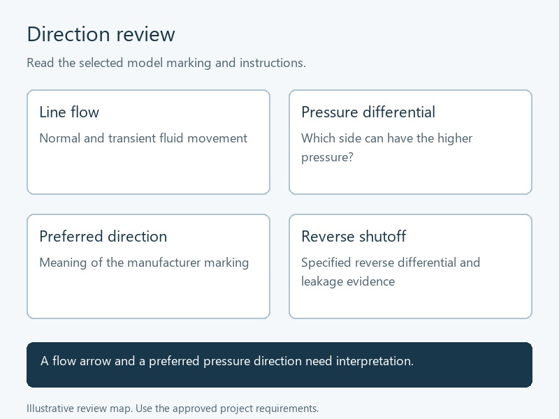 Review map for triple offset butterfly valve flow direction