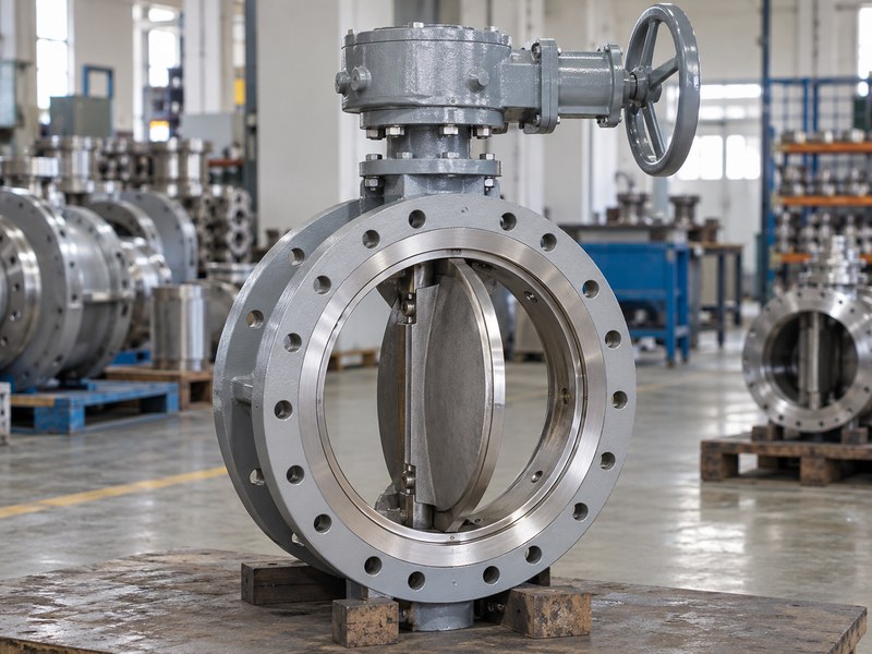 triple offset butterfly valve manufacturers: metal-seated valve assembly prepared for engineering review.