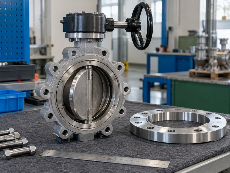 triple offset butterfly valve manufacturers: loose flange and valve components for interface comparison.