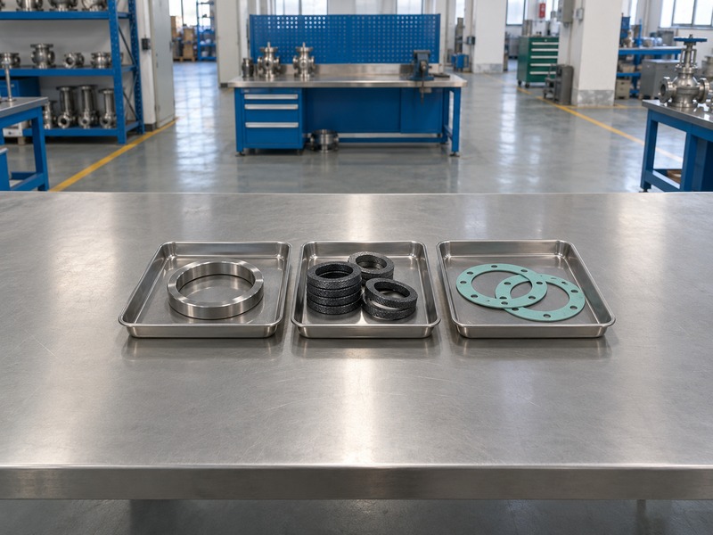 Seal, packing, and gasket samples separated for a temperature-duty review