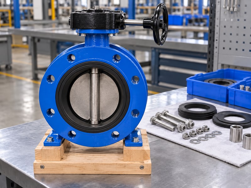 u section butterfly valve manufacturer: illustrative protected valve body, matching spare components and unmarked packing records