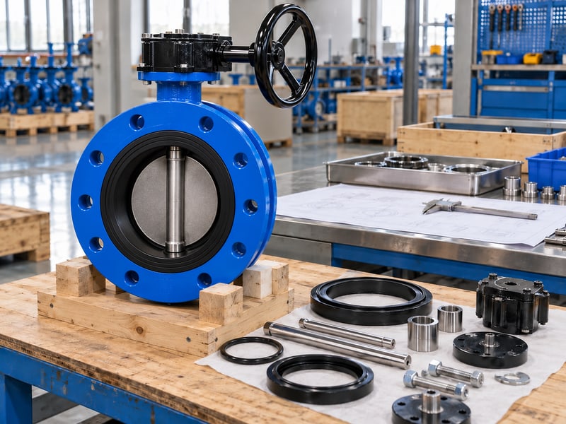 u section butterfly valve manufacturer: illustrative protected valve body, matching spare components and unmarked packing records