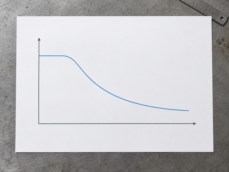 wafer type double offset butterfly valve illustration showing a conceptual falling allowable-pressure trend as temperature increases