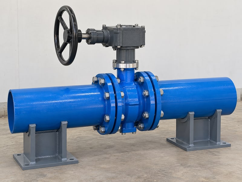 water type butterfly valve: illustrative dry supported valve and short pipe assembly for water-duty interface review