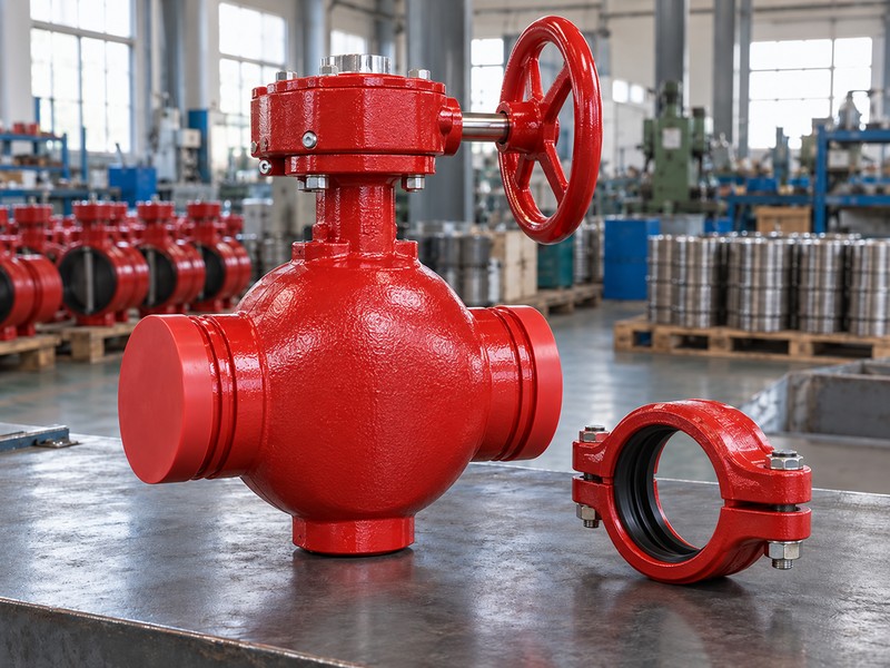 Grooved butterfly valve and a separate mechanical coupling