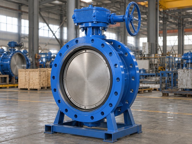 What is a double offset butterfly valve? Flanged water-valve illustration