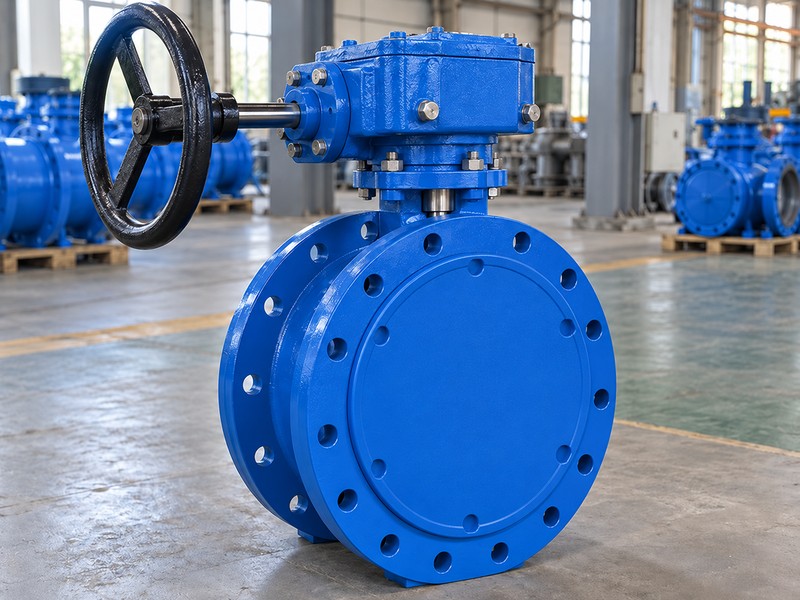 Exterior gearbox and mounting arrangement on a butterfly valve