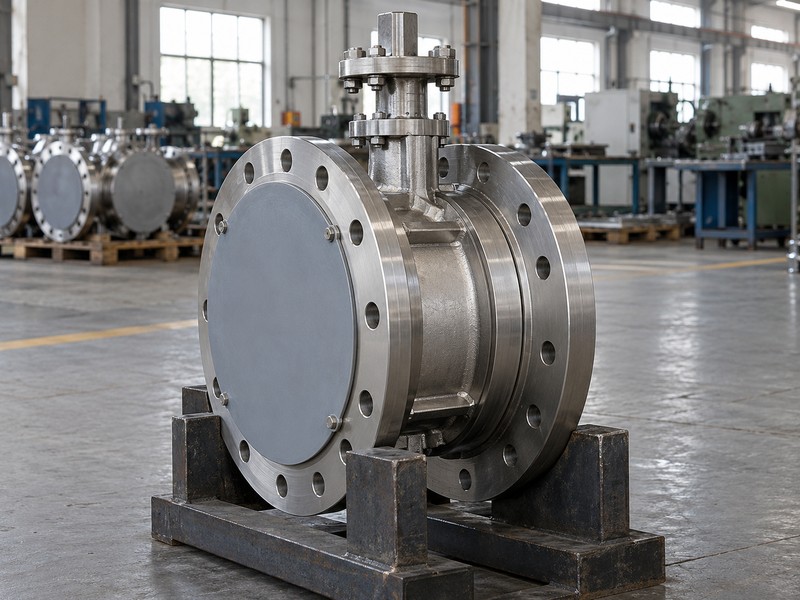 Protected metal butterfly valve with separate end flanges