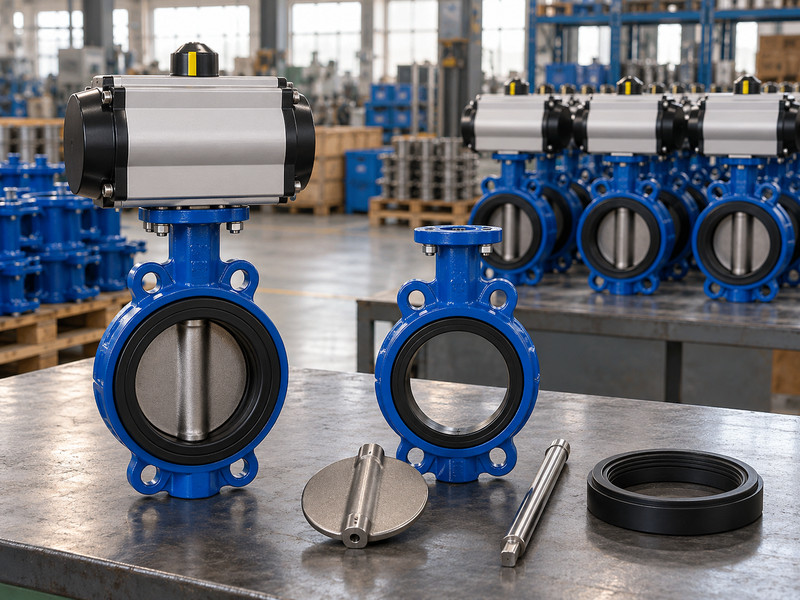 wholesale double acting pneumatic butterfly valve: Valve assembly and matching component layout